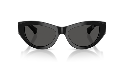 Burberry BE4502 Sunglasses in 300187 Black / Dark Grey lens, front view