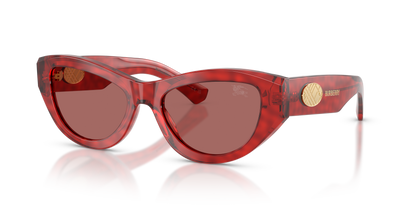 Burberry BE4502 Sunglasses in 425769 Bordeaux Havana / Dark Violet lens
