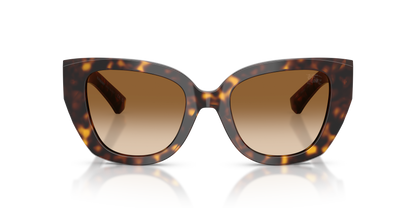 Burberry BE4503 Sunglasses in 300289 Dark Havana / Brown Gradient lens, front view