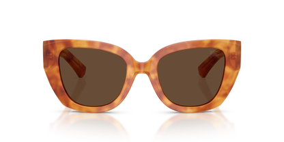 Burberry BE4503 Sunglasses in 425673 Light Havana / Dark Brown lens, front view