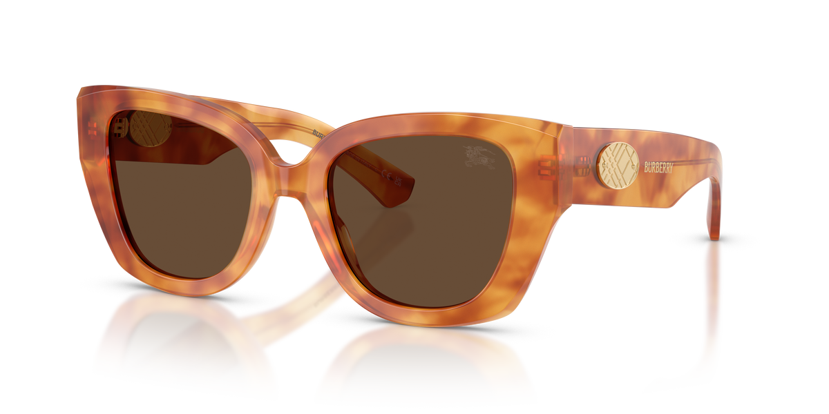 Burberry BE4503 Sunglasses in 425673 Light Havana / Dark Brown lens