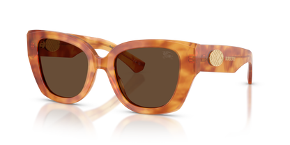 Burberry BE4503 Sunglasses in 425673 Light Havana / Dark Brown lens