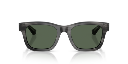 Burberry BE4504 Sunglasses in 425482 Striped Green / Dark Green lens, front view