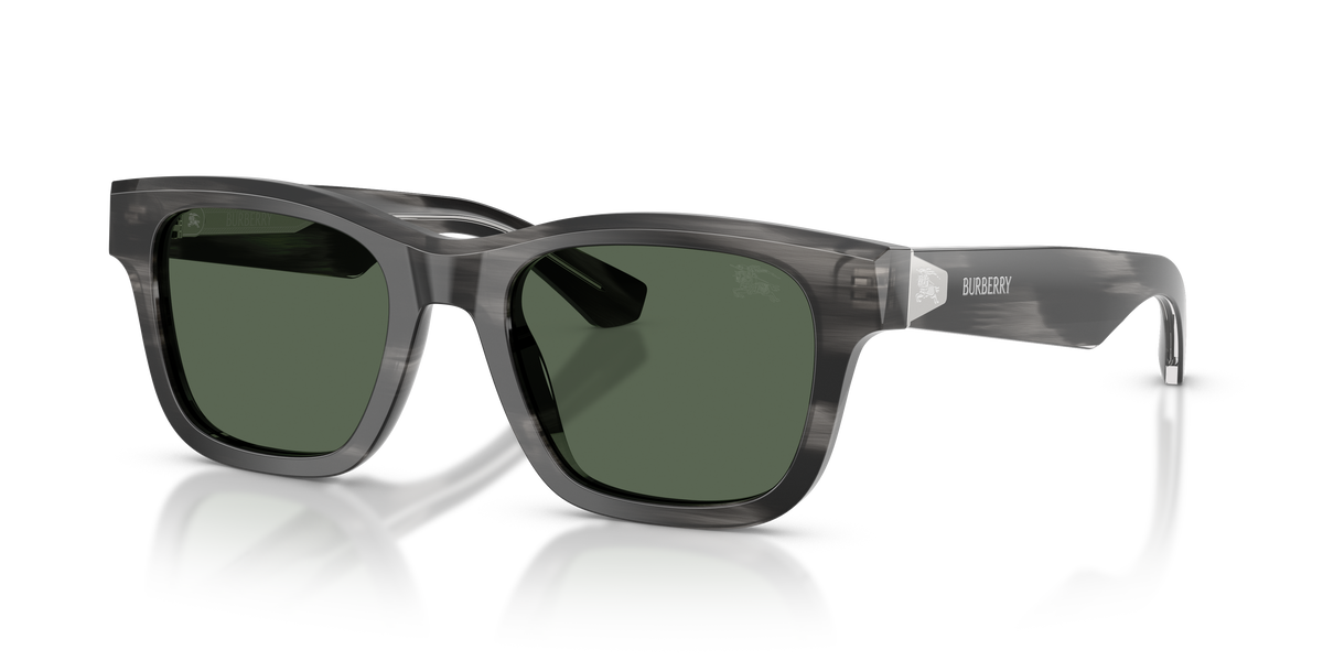 Burberry BE4504 Sunglasses in 425482 Striped Green / Dark Green lens
