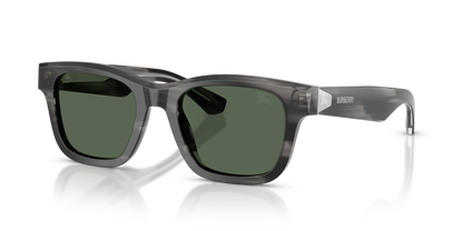 Burberry BE4504 Sunglasses in 425482 Striped Green / Dark Green lens