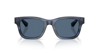 Burberry BE4504 Sunglasses in 425580 Striped Blue / Dark Blue lens, front view