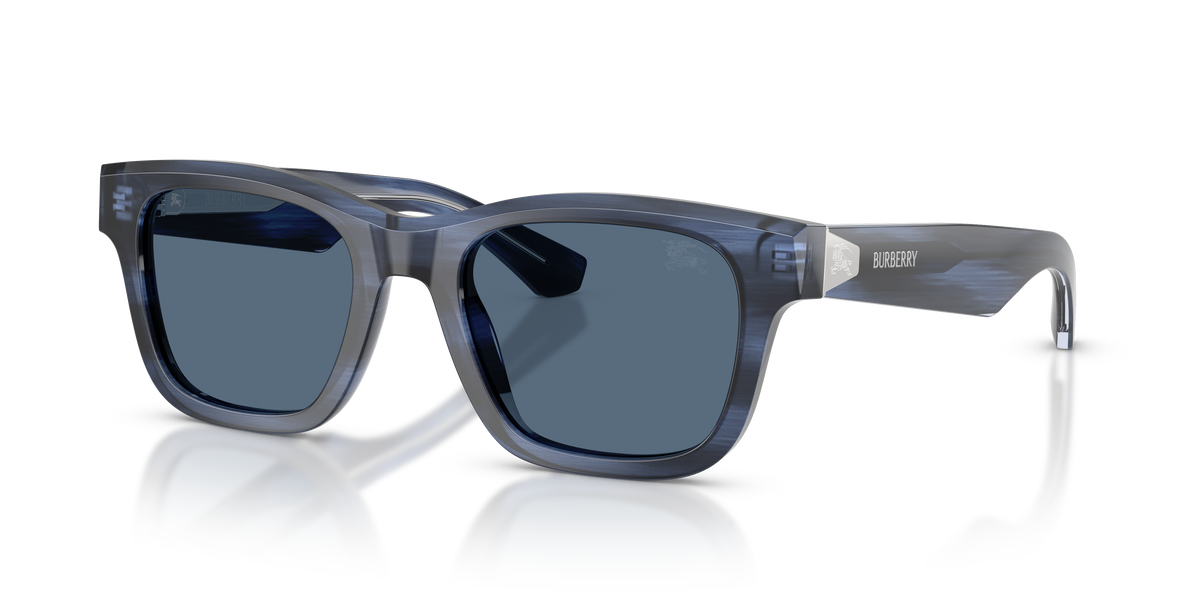 Burberry BE4504 Sunglasses in 425580 Striped Blue / Dark Blue lens