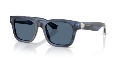 Burberry BE4504 Sunglasses in 425580 Striped Blue / Dark Blue lens