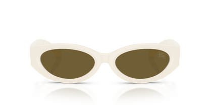 Burberry BE4505U Sunglasses in 421873 White / Dark Brown lens, front view