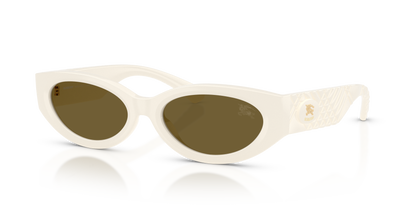 Burberry BE4505U Sunglasses in 421873 White / Dark Brown lens