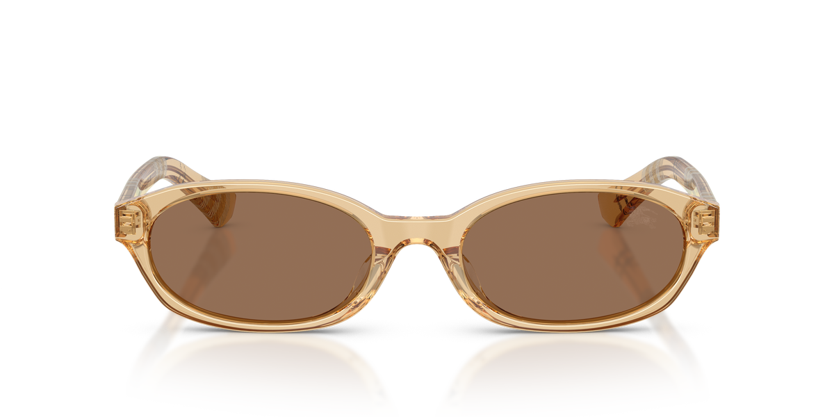 Burberry BE4508D Sunglasses in 416773 Yellow / Dark Brown lens, front view