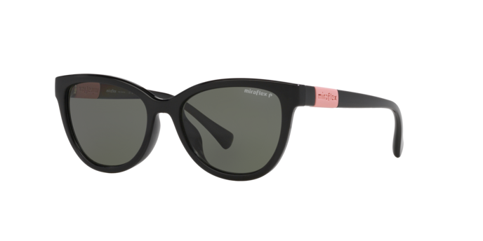 Miraflex MF1039 Kids' Sunglasses in M562 Black / Polarized Dark Green lens