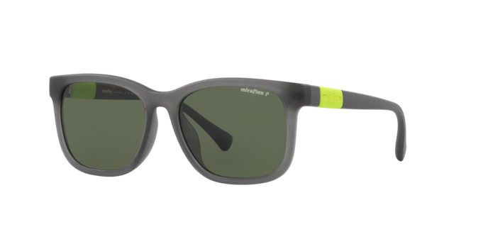 Miraflex MF1040 Kids' Sunglasses in M566 Matte Translucent Grey / Polarized Dark Green lens