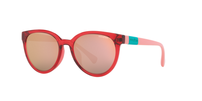 Miraflex MF1041 Kids' Sunglasses in M569 Translucent Coral / Grey Mirror Rose Gold lens