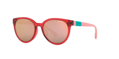 Miraflex MF1041 Kids' Sunglasses in M569 Translucent Coral / Grey Mirror Rose Gold lens