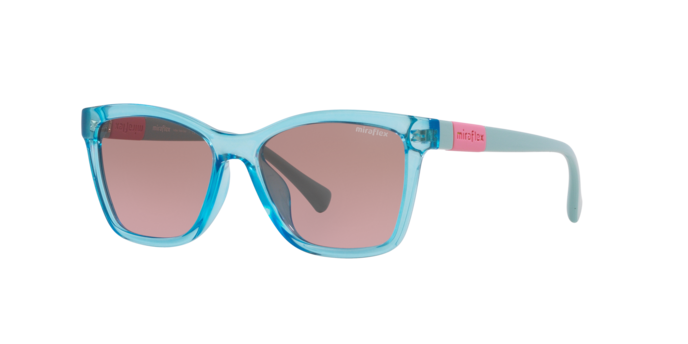 Miraflex MF1042 Kids' Sunglasses in M573 Translucent Light Blue / Pink Gradient Brown lens