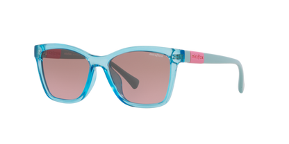 Miraflex MF1042 Kids' Sunglasses in M573 Translucent Light Blue / Pink Gradient Brown lens