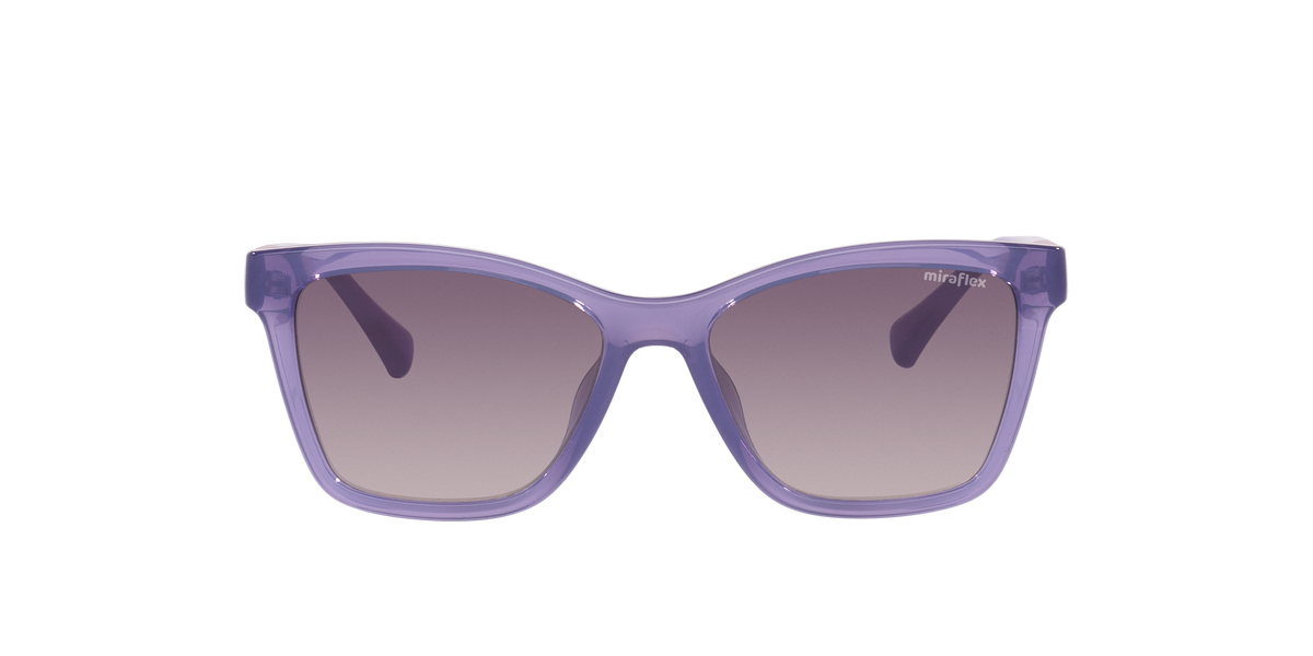 Miraflex MF1042 Kids' Sunglasses in N215 Translucent Purple / Pink Gradient Dark Grey lens, front view