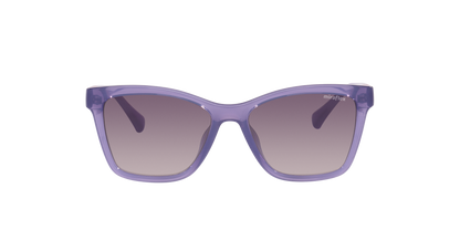 Miraflex MF1042 Kids' Sunglasses in N215 Translucent Purple / Pink Gradient Dark Grey lens, front view