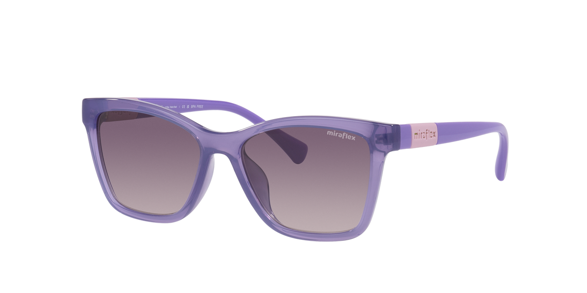 Miraflex MF1042 Kids' Sunglasses in N215 Translucent Purple / Pink Gradient Dark Grey lens