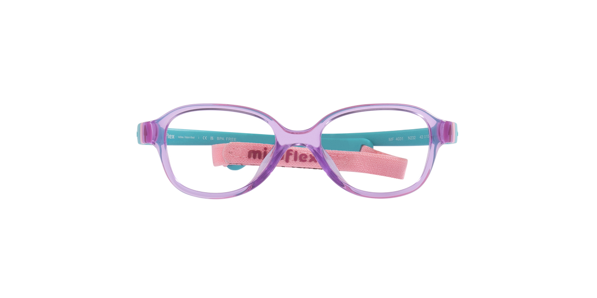 Miraflex MF4031 Kids' Glasses Frame in N232 Translucent Violet, front view