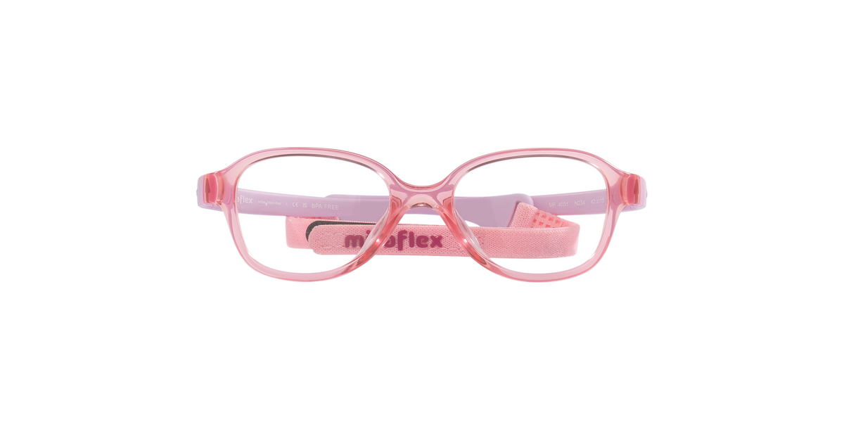 Miraflex MF4031 Kids' Glasses Frame in N234 Translucent Pink, front view