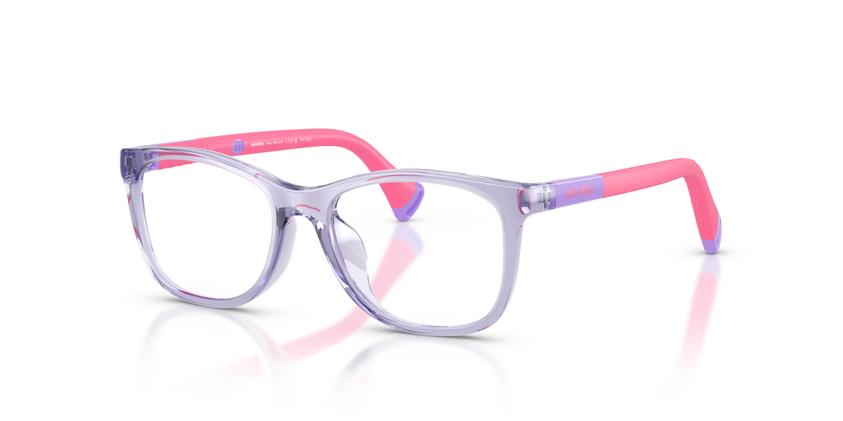 Miraflex MF4044 Kids' Glasses Frame in O807 Translucent Violet