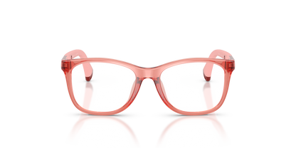 Miraflex MF4044 Kids' Glasses Frame in O809 Translucent Light Coral Orange, front view