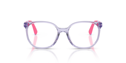 Miraflex MF4046 Kids' Glasses Frame in O815 Translucent Violet, front view