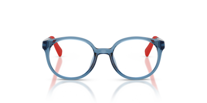 Miraflex MF4048 Kids' Glasses Frame in O825 Translucent Blue, front view