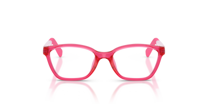 Miraflex MF4049 Kids' Glasses Frame in O828 Translucent Fuxia, front view