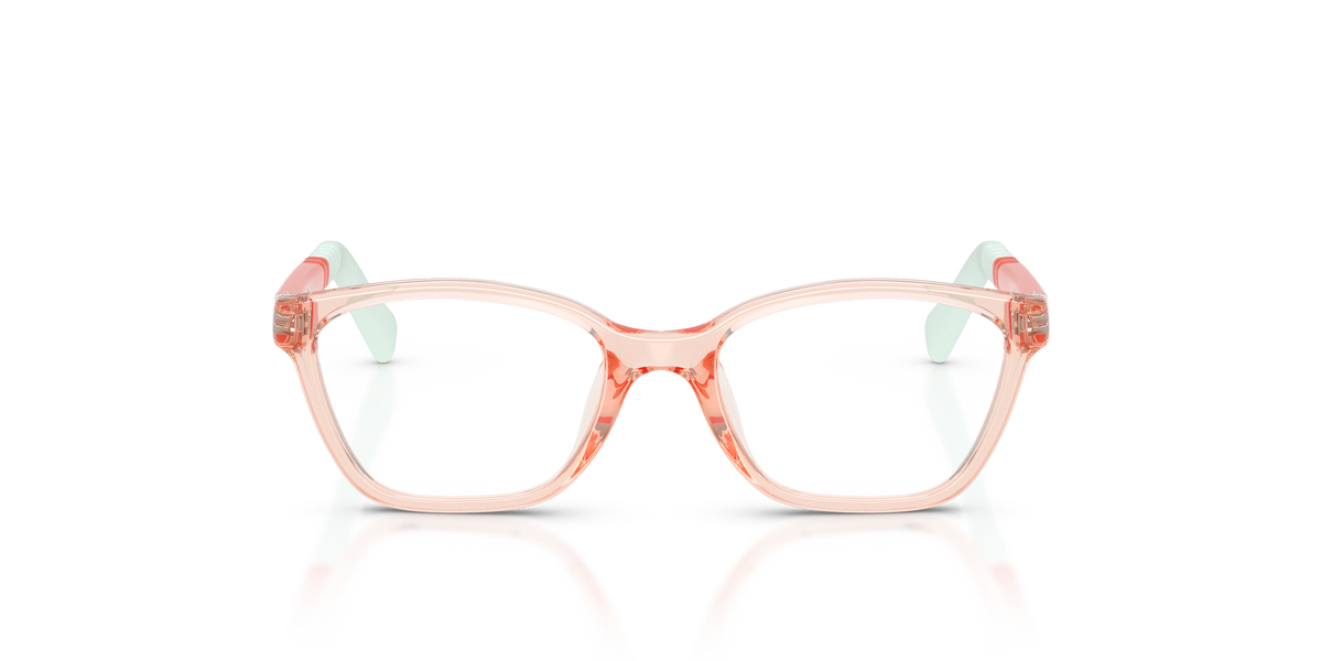 Miraflex MF4049 Kids' Glasses Frame in O829 Translucent Coral, front view