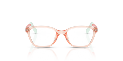 Miraflex MF4049 Kids' Glasses Frame in O829 Translucent Coral, front view