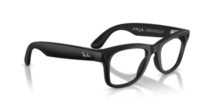 Ray-Ban Meta Wayfarer (Gen 2) AI smart glasses, matte black frame, Clear lenses, view 6