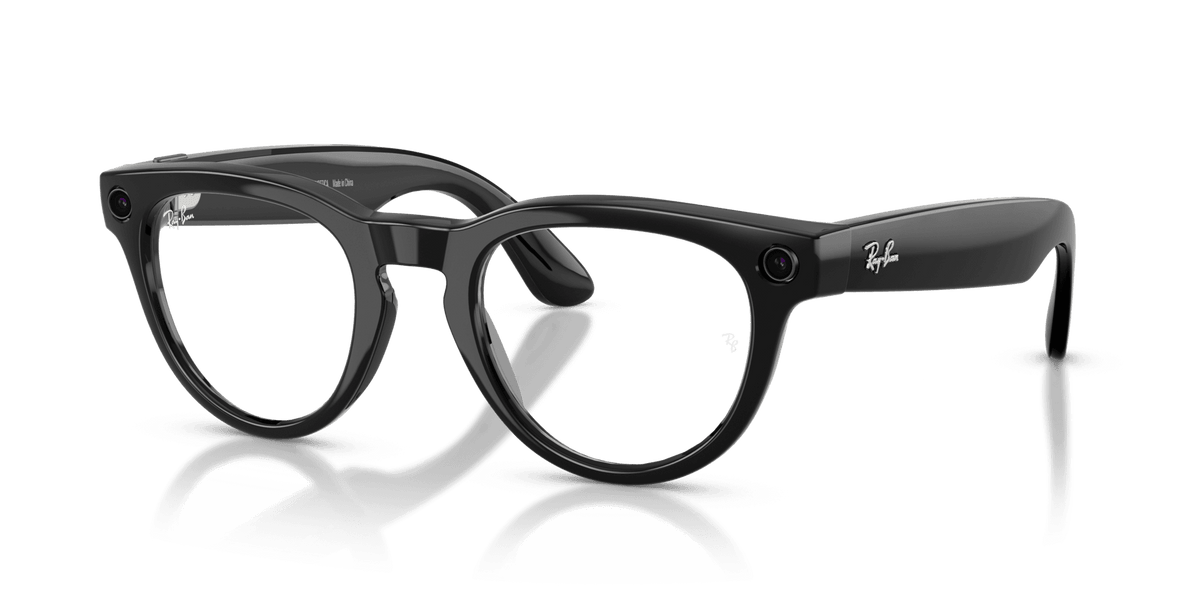 Ray-Ban Meta Headliner (Gen 2) AI smart glasses, shiny black frame, Graphite Green Transitions lenses