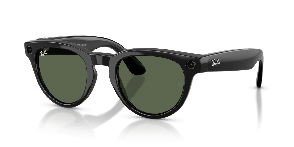 Ray-Ban Meta Headliner (Gen 2) AI smart glasses, shiny black frame, G-15 Green lenses