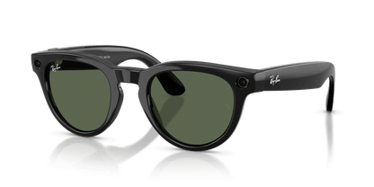 Ray-Ban Meta Headliner (Gen 2) AI smart glasses, shiny black frame, G-15 Green lenses