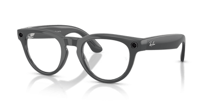 Ray-Ban Meta Headliner (Gen 2) AI smart glasses, shiny asteroid grey frame, Emerald Transitions lenses
