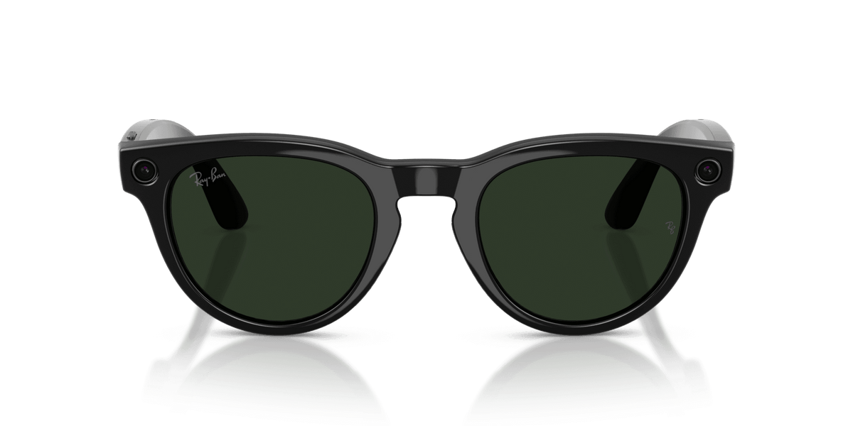 Ray-Ban Meta Headliner (Gen 2) AI smart glasses, shiny black frame, Graphite Green Transitions lenses, view 8