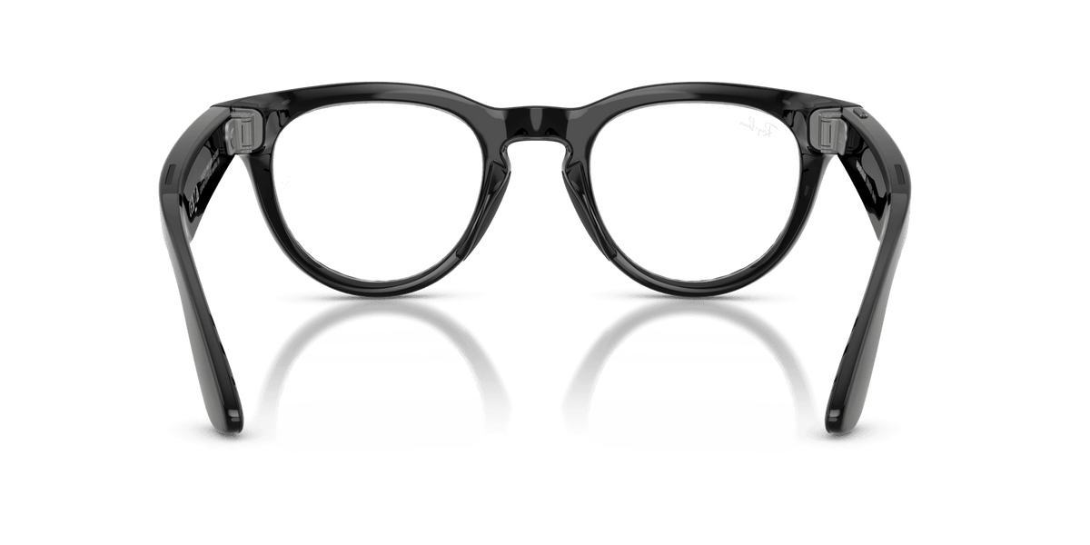 Ray-Ban Meta Headliner (Gen 2) AI smart glasses, shiny black frame, Graphite Green Transitions lenses, view 4