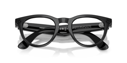 Ray-Ban Meta Headliner (Gen 2) AI smart glasses, shiny black frame, Graphite Green Transitions lenses, view 6