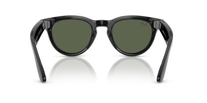 Ray-Ban Meta Headliner (Gen 2) AI smart glasses, shiny black frame, G-15 Green lenses, view 4