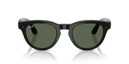 Ray-Ban Meta Headliner (Gen 2) AI smart glasses, shiny black frame, G-15 Green lenses, view 2