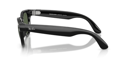 Ray-Ban Meta Headliner (Gen 2) AI smart glasses, shiny black frame, G-15 Green lenses, view 3