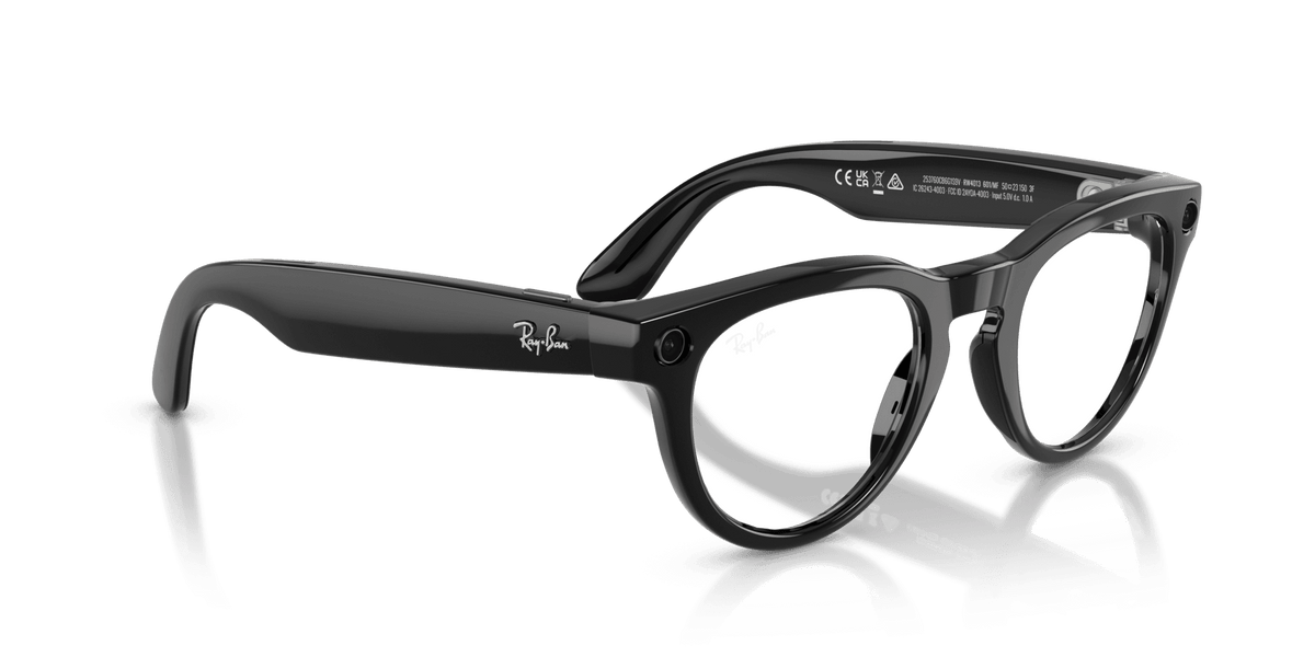 Ray-Ban Meta Headliner (Gen 2) AI smart glasses, shiny black frame, Sapphire Transitions lenses, view 5