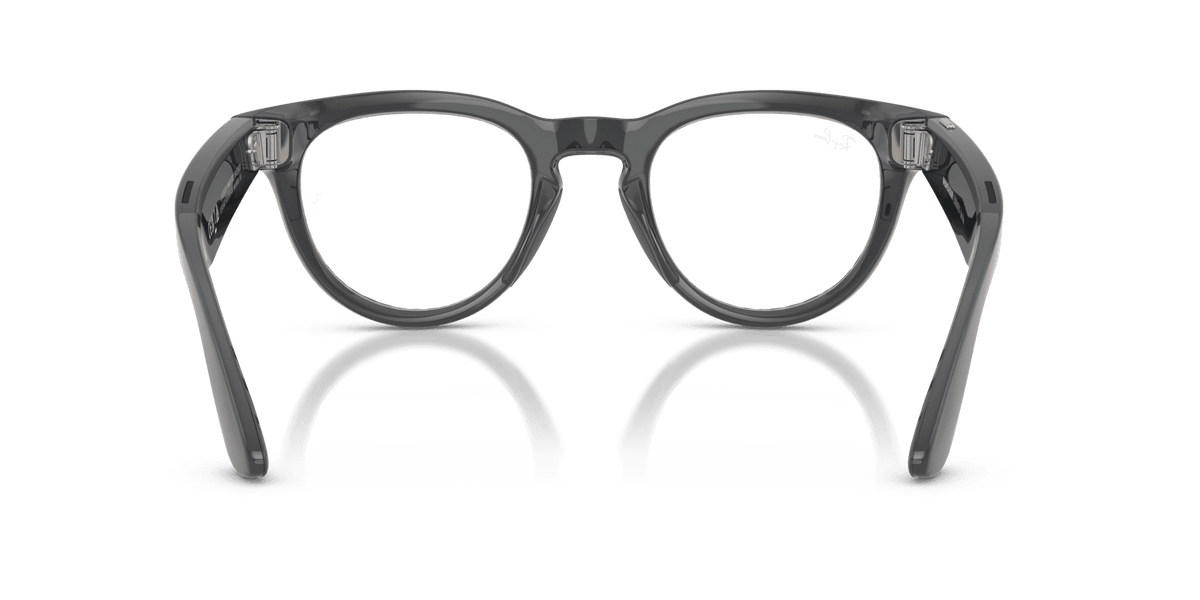 Ray-Ban Meta Headliner (Gen 2) AI smart glasses, shiny asteroid grey frame, Emerald Transitions lenses, view 4