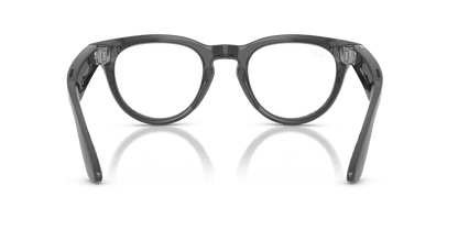 Ray-Ban Meta Headliner (Gen 2) AI smart glasses, shiny asteroid grey frame, Emerald Transitions lenses, view 4
