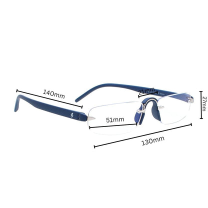 Esperto Jupiter Blue rimless blue cut reading glasses, view 4