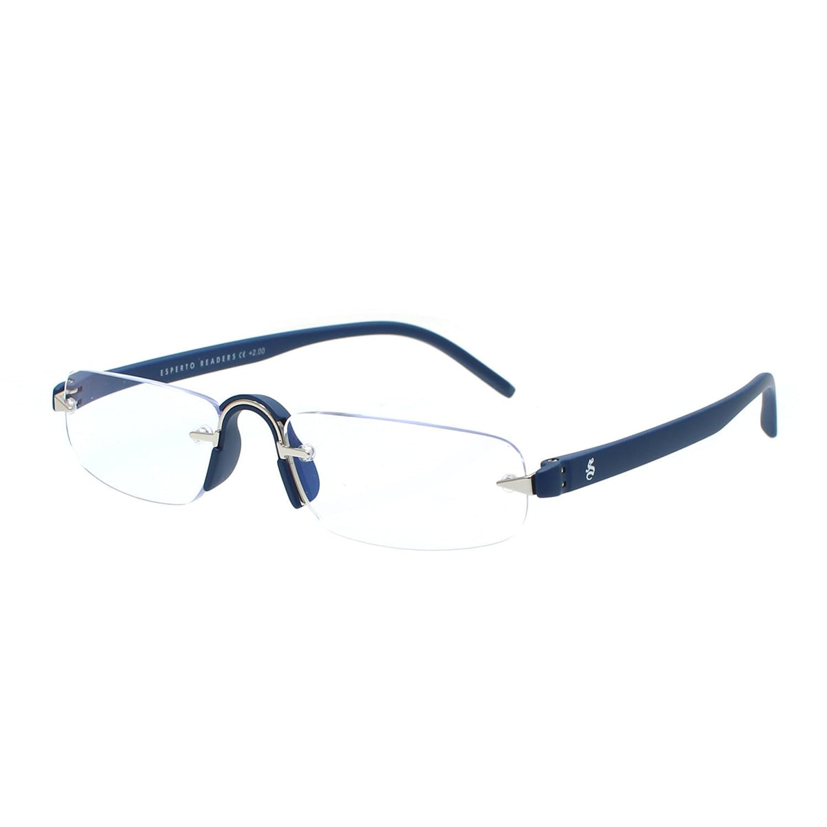 Esperto Jupiter Blue rimless blue cut reading glasses, view 6