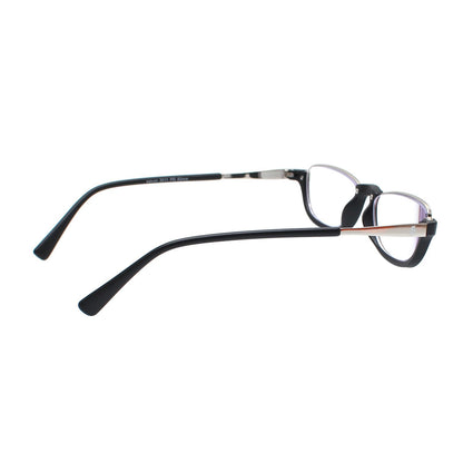 Esperto Saturn Black blue cut reading glasses, side view